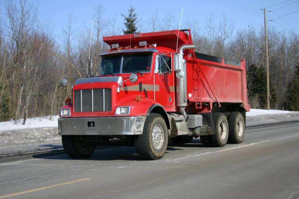 Dump truck at work